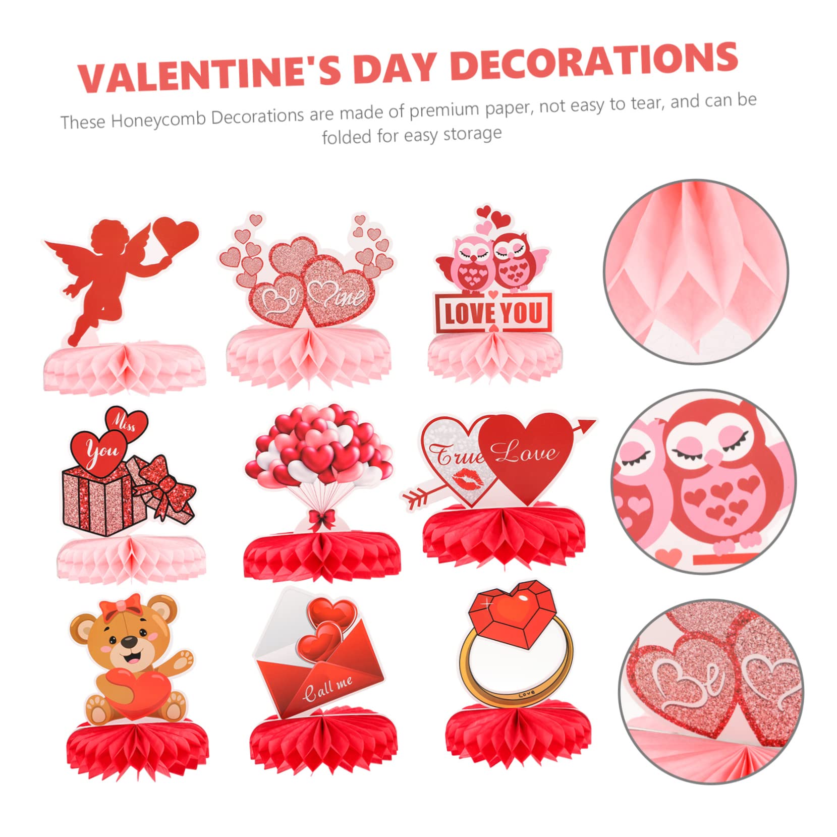 TOYANDONA 18piezas Decoración De De Mesa Forma De De San Valentín De Adornos Románticos Para Celebraciones