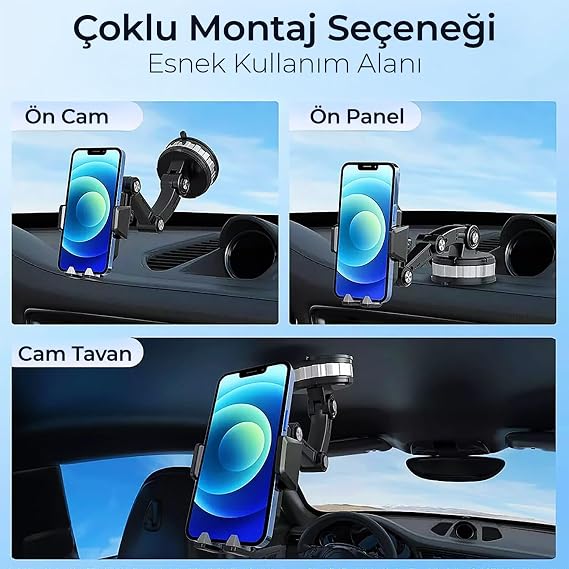 KingMa 360° Rotatable Vacuum Torpedo and In-Car Phone Holder for Glass