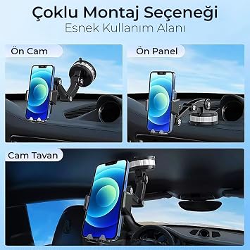 KingMa 360° Rotatable Vacuum Torpedo and In-Car Phone Holder for Glass