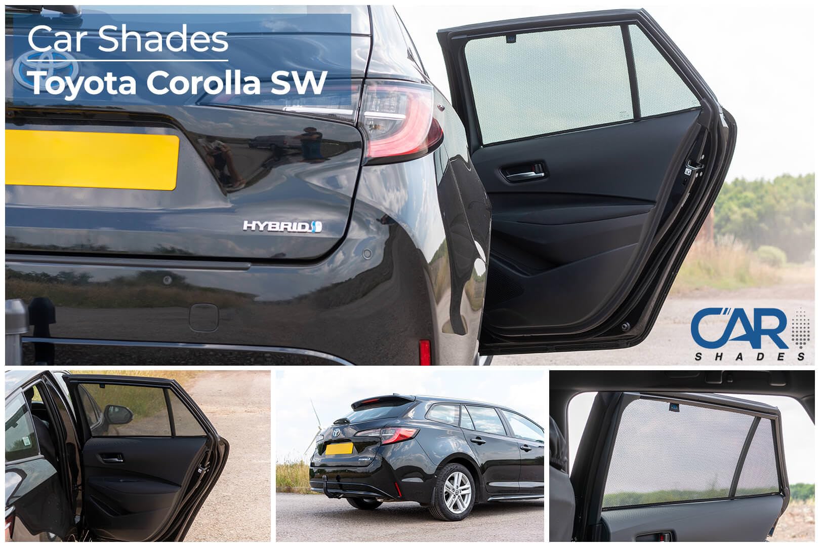 CAR SHADES zestaw (tylne drzwi boczne) kompatybilny z Toyota Corolla (E21) Touring Sports 2019- (2-częściowy) - niestandardowe osłony przeciwsłoneczne do samochodów