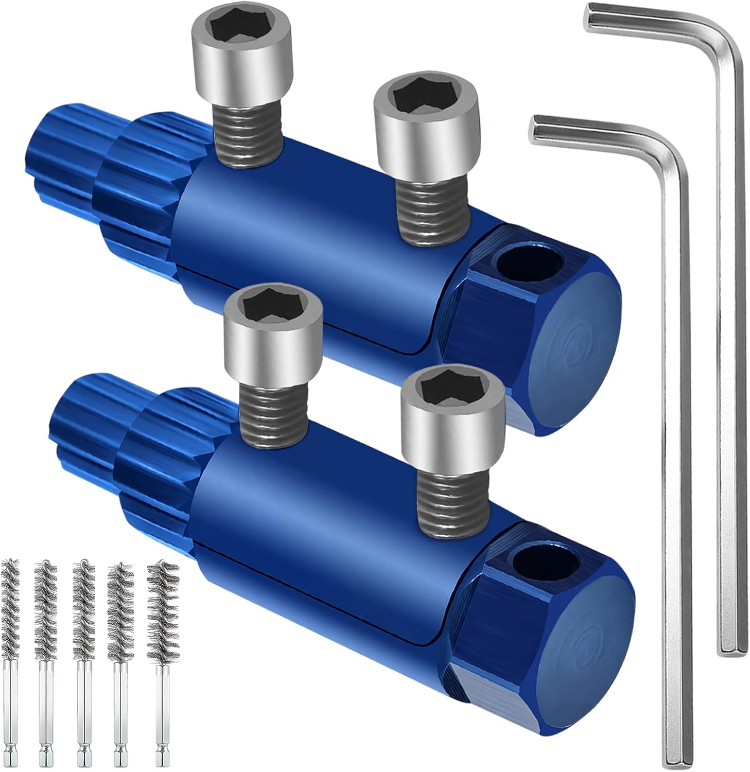 2PCS Broken Pipe Extractor Tool with 2 Hex Wrenches, Stripped Screw Extractor & Broken Faucet Removal Tool, Fits 1/2" to 1" Pipes, Pipe Extractor Tool with 5 Stainless Steel Brushes for Drill