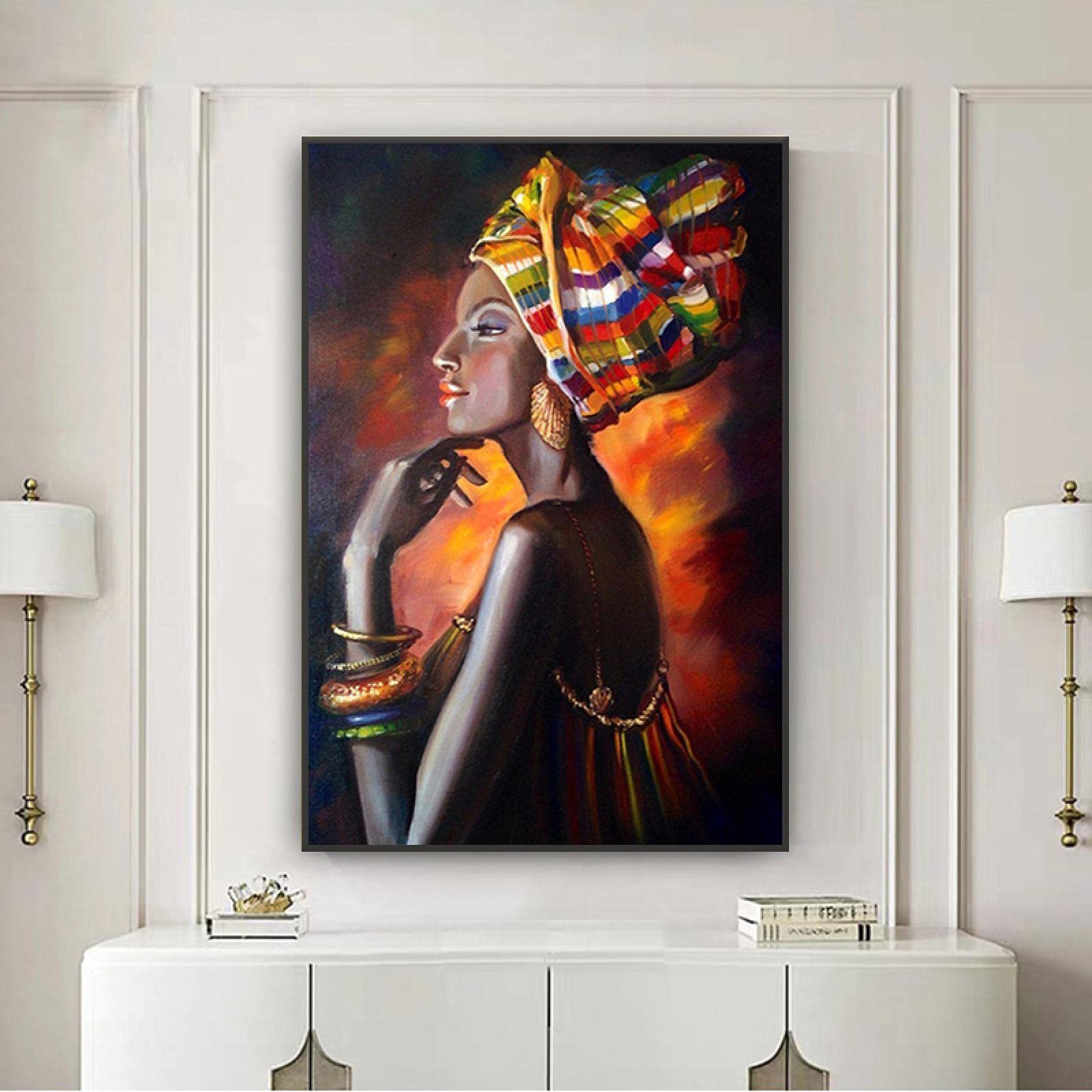 Moderne Figuur Portret Zwarte Mannen Canvas Schilderij Wall Art Posters en Prints Muur Foto 'S voor Woonkamer Decoratie 80x120cm (31x47in) met frame Moderne Figuur Portret Zwarte Mannen Canvas Schilderij Wall Art Posters en Prints Muur Foto 'S voor Woonkamer Decoratie 80x120cm (31x47in) met frame