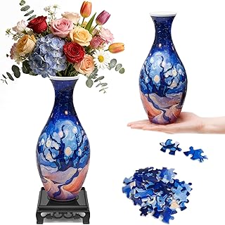 3D Puzzle für Erwachsene Bunte Vase DIY Bastelset - 160 Teile - Entspannendes Puzzlespiel für Erwachsene, Einfacher Aufbau ohne Kleber, Moderne Dekoration als Geschenkidee für Zuhause (Starry Sky)