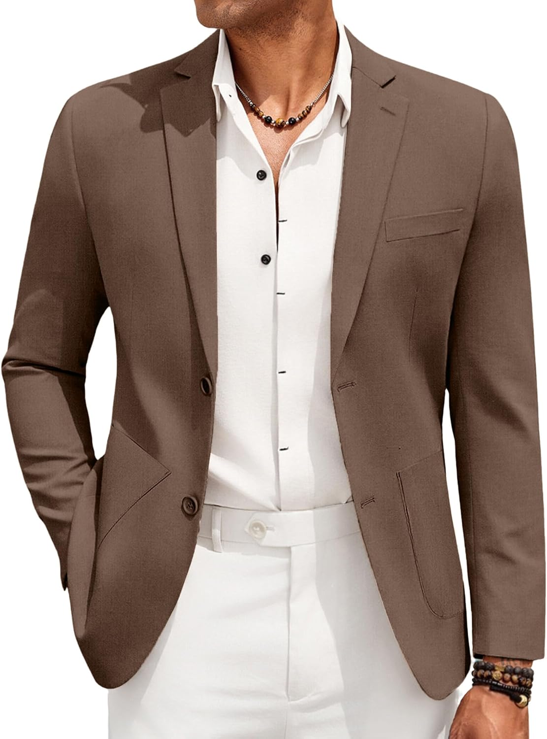 COOFANDY Men's Casual Linen Blazer Jacket Lightweight Sport Coats Two Button Suit Jackets