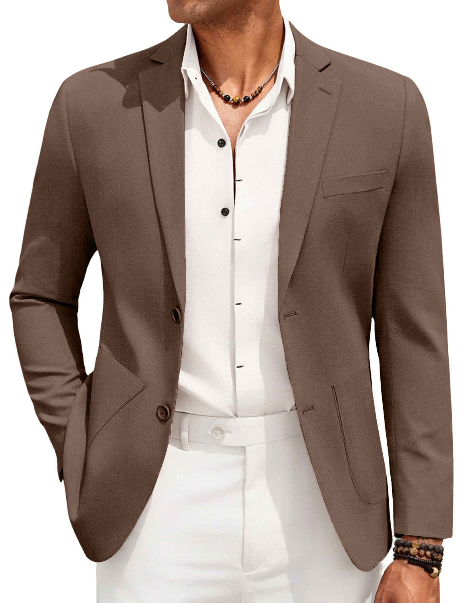 COOFANDY Mens Casual Linen Blazer Jacket Lightweight Sport Coats Two Button Suit Jackets
