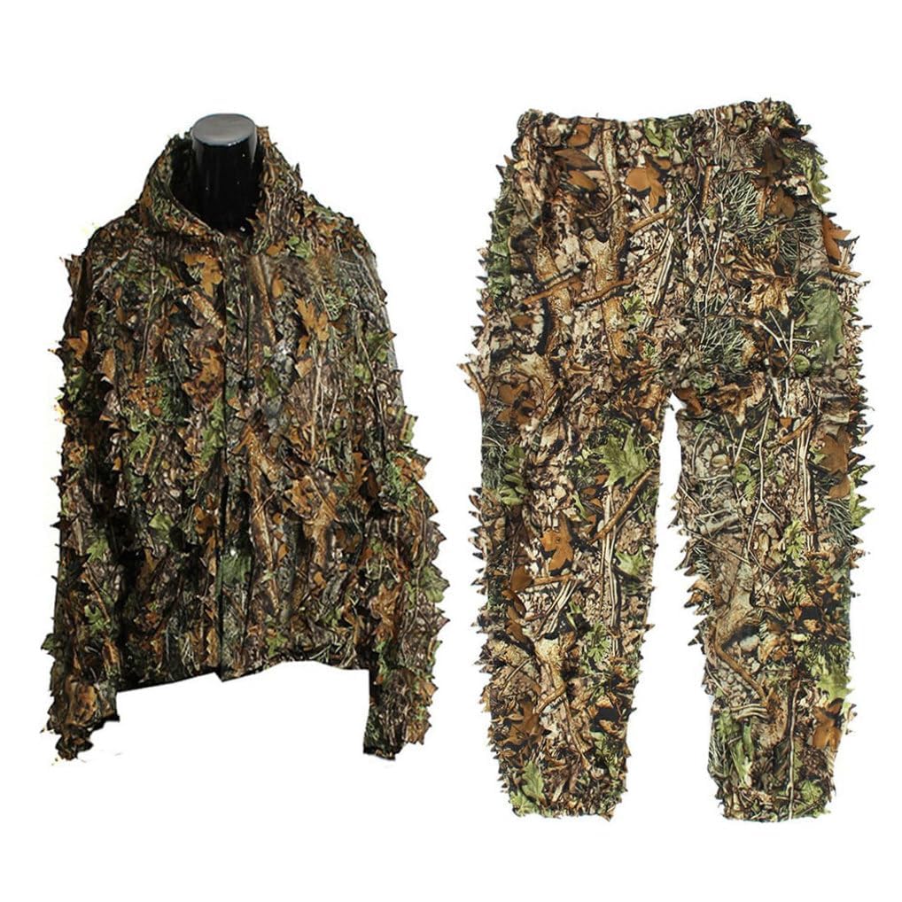 HGTRH Kids/Adult 3D Leafy Camouflage Clothing, Camo Suit for Turkey Hunting, Hunting Suit for Outdoor Game Adult