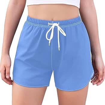 UMIRIKO Cornflower Blue Women's Running Shorts Elastic High