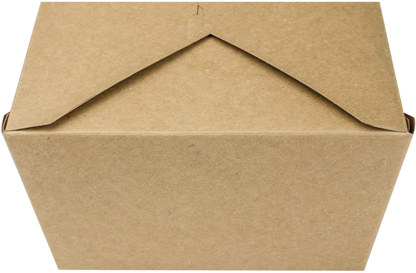Karat Paper to Go Boxes [110 oz - 160 ct] Leak-Resistant, Microwavable, Heavy-Duty Take Out Boxes | Grease Resistant & Stackable | #4 Kraft Brown