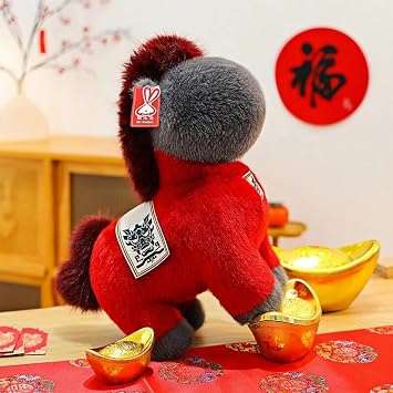 2026 Year of The Horse Stuffed Animals Plush Soft Plushie Toys - Mascot Doll Toys Zodiac Decor, Super Cute Plush Soft Toy for Adults, Kids and Families Gifts 16" Chi Tu