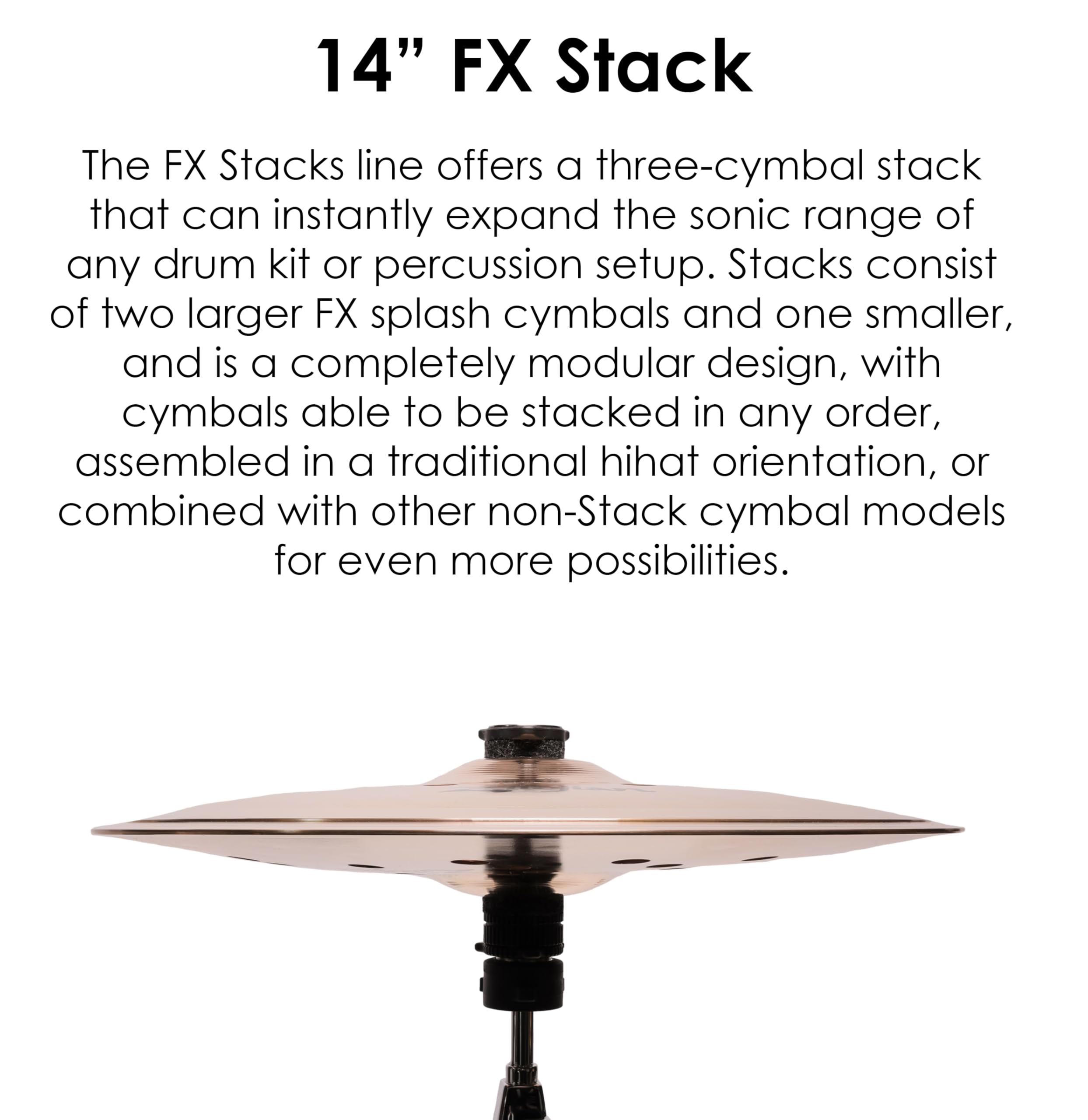 Zildjian FX Stacks 14” Cymbal Stack, Large FX Stack with Quick Tension Control, Crisp, Trashy Percussion Sound - Image 3