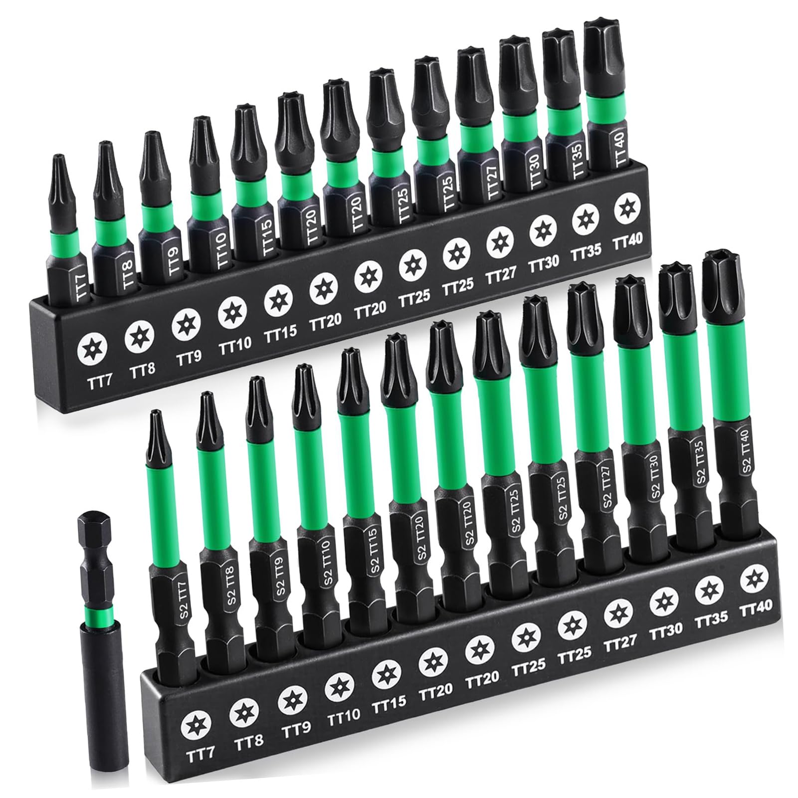 Kalttoy Steel Impacts Bit 27Pcs Set Tamper Proof Bits Set Screwdriver Tips Professional Repairs Tool Power Tool