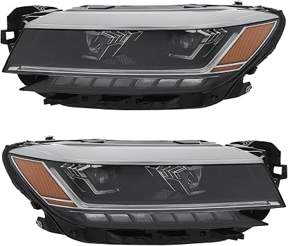 LED Headlight Assembly for 2020-2022VW Passat S/SE/R-Line NON-SEL Models w/o Bulb Left Driver and Right Passenger Side Front Headlights Headlamps Left + Right