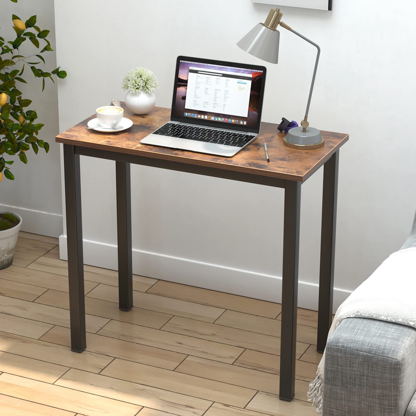 Scrivano PC Desk 80x40 cm Wood Steel Office Workstation - Dettaglio