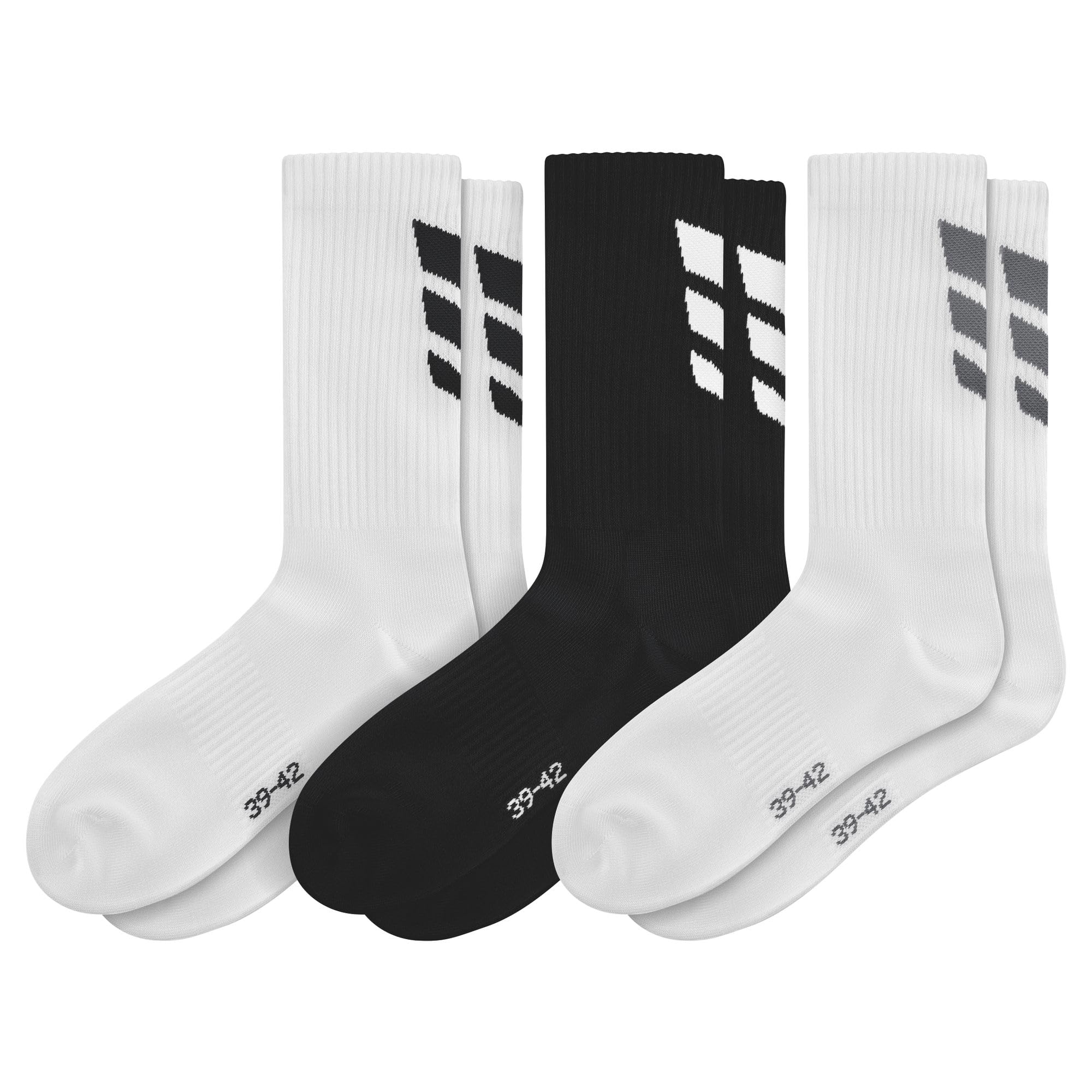 Erima Unisex 3 Wings Socks 3 Pack 39 white/black