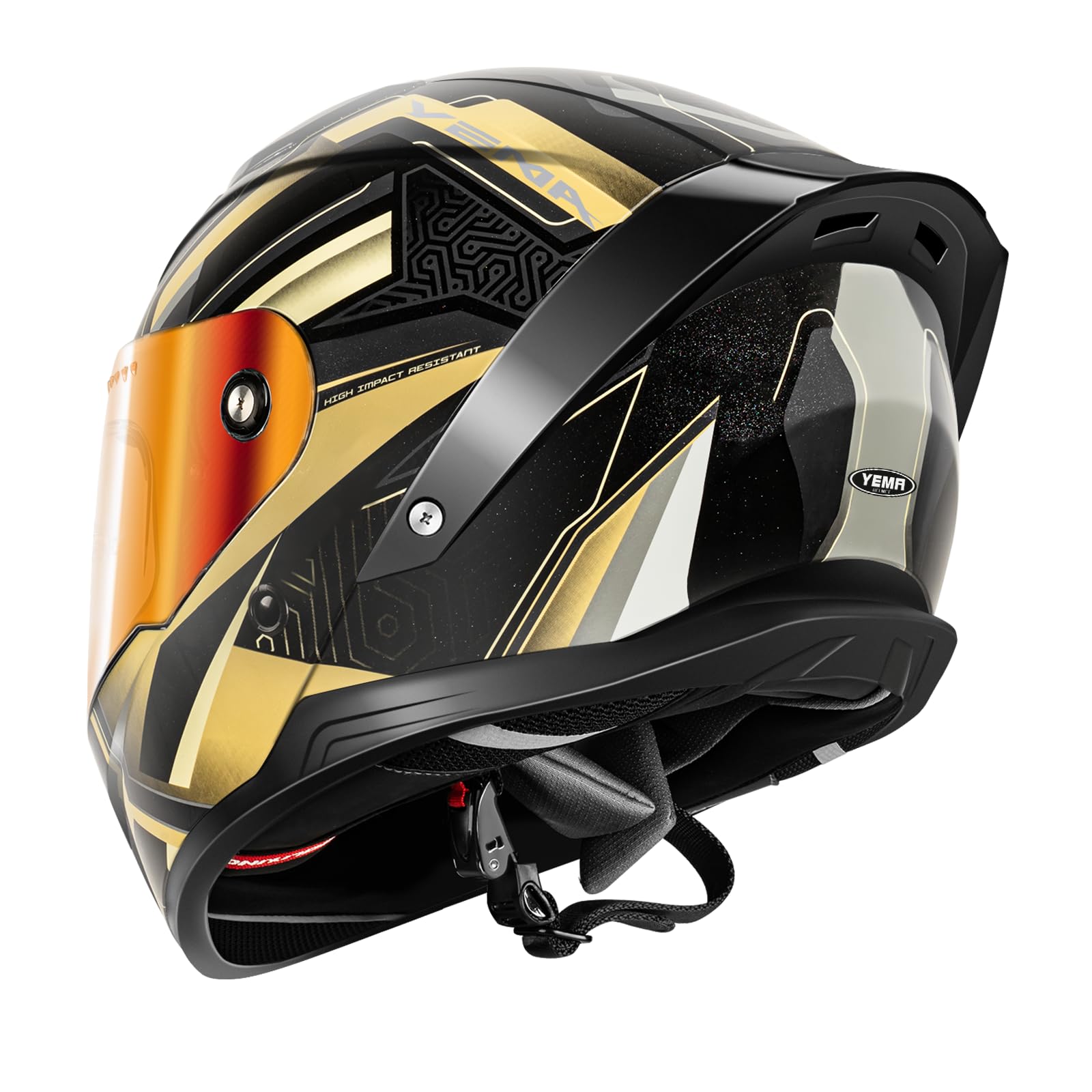 YEMA YM-850 Integralhelm Motorradhelm ECE 22.06, Fullface Helm mit Pinlock Anti-Beschlag & Belüftung, City Tour Helm für Herren und Damen，YM-850