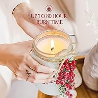 Vista 5 de Decoraciones de Navidad – Decoración de Navidad – Vela de tarro de invierno de 18 onzas – Regalos de Navidad únicos para mujeres, adultos