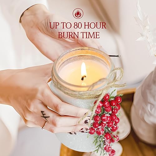 Miniatura 5 de Decoraciones de Navidad – Decoración de Navidad – Vela de tarro de invierno de 18 onzas – Regalos de Navidad únicos para mujeres, adultos,