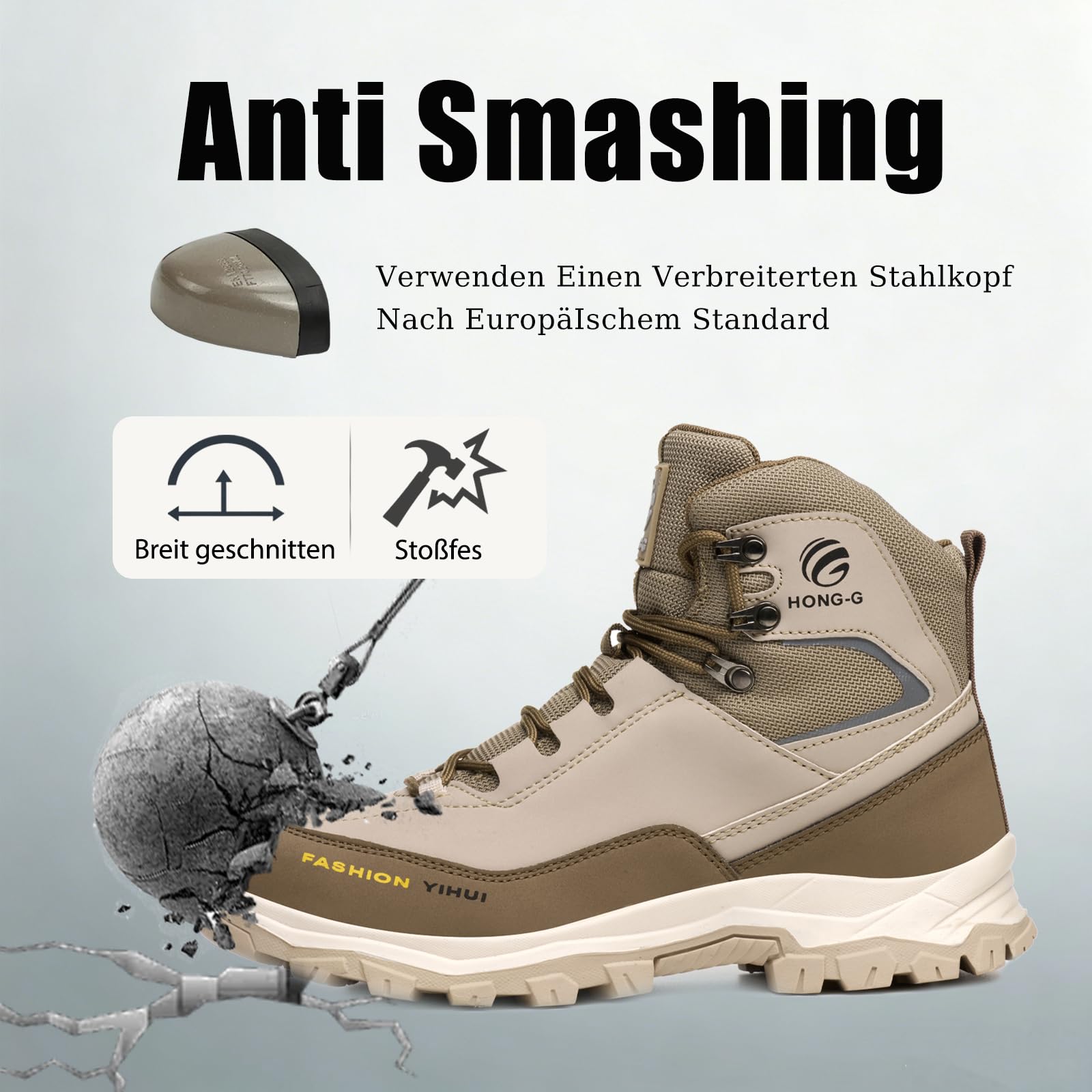 Zapatos de Seguridad para Hombre Mujer Botas de Trabajo Ligero Calzado Trabajo con Punteras de Acero Antideslizante Impermeables