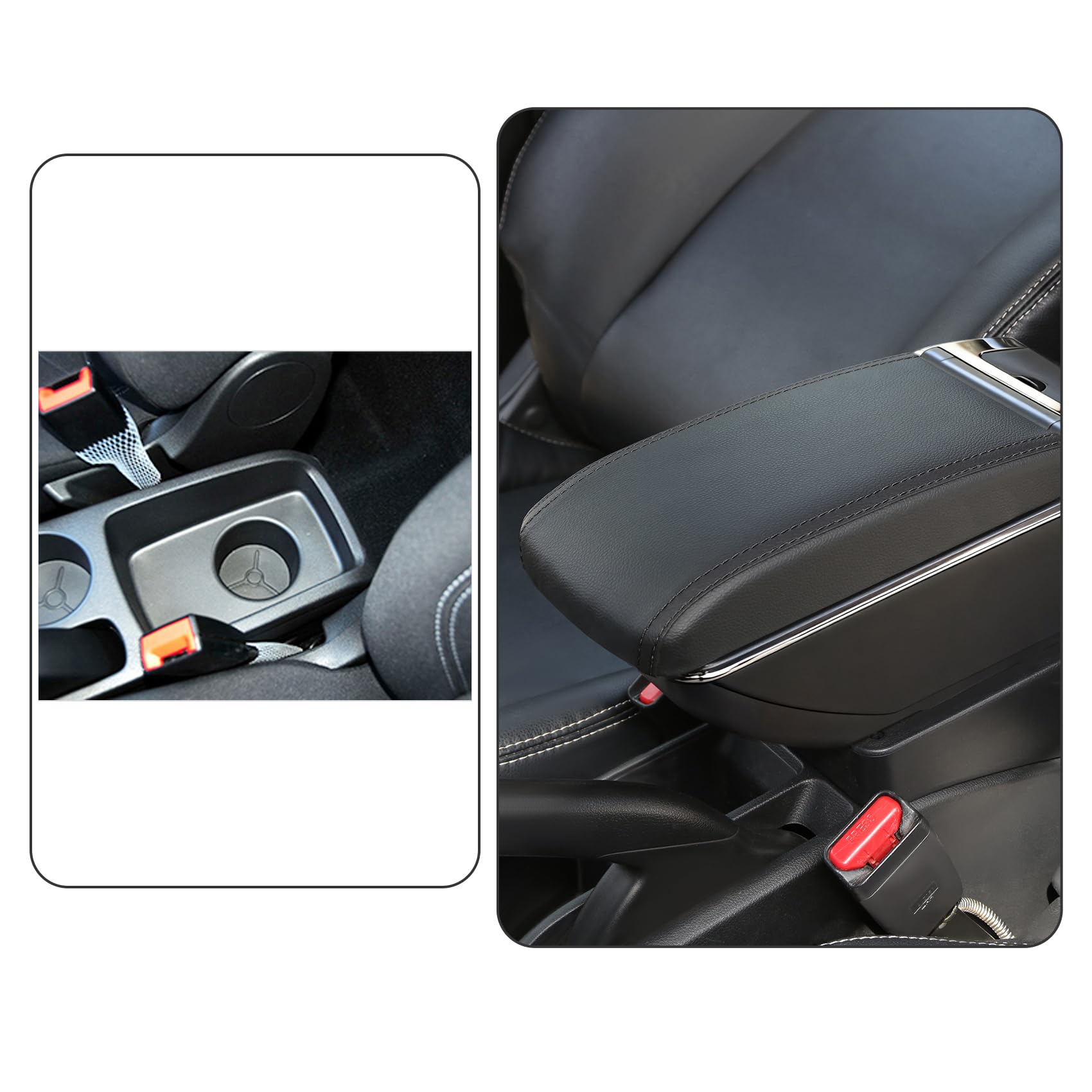 YJYWZH Braccioli compatibile con Ford Fiesta MK7 2009-2017 Bracciolo Nero Auto Scatola Portaoggetti Centro Interni Parti di Retrofit