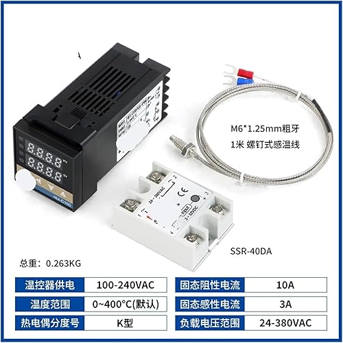 Miniatura 26 de Rex-C100 Digital Pid Temperature Controller 0~400℃ 220v K Type Thermocouple SSR Solid State Relay 25a 40a 60a Heatsink White 25da 4pcs Shor,25da