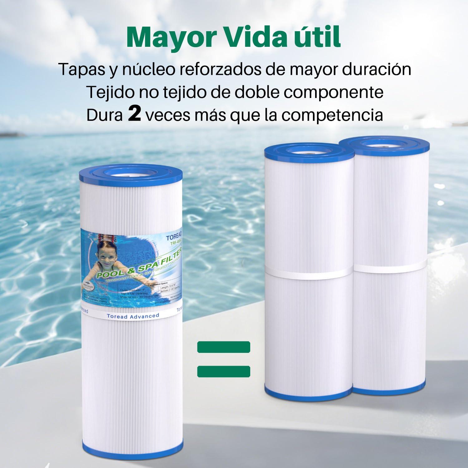 TOREAD TRF-4950 - Filtro de SPA reemplaza a Unicel C-4950, Pleatco PRB50-IN, Guardian 413-212-02, Filbur FC-2390, 373045, 03FIL1600, 17-2380