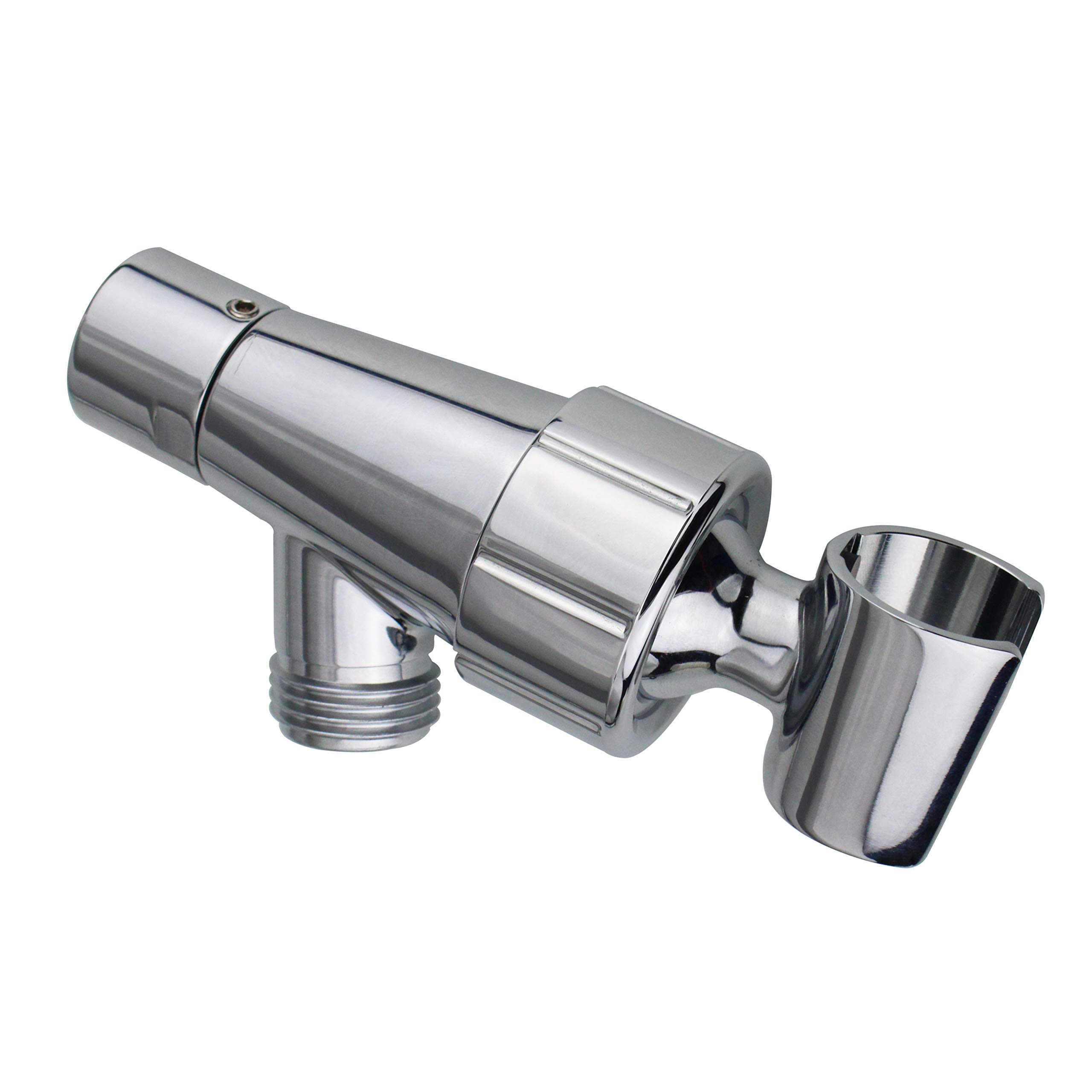 Shower Arm Holder Bracket, with Brass Nut and 360 Degree Adjustable Brass Ball Joint support, for use on Handheld Shower Head and on wall Shower Arm, Polished Chrome