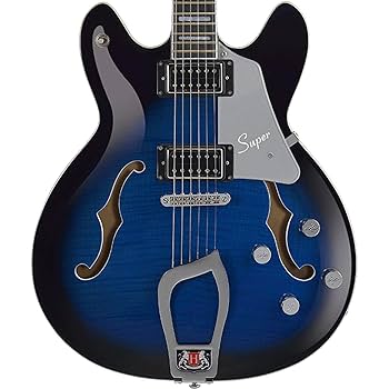 ダークブルー セミホロウボディ エレキギター Amazon | Hagstrom 6弦セミホローボディエレキギター ブラック