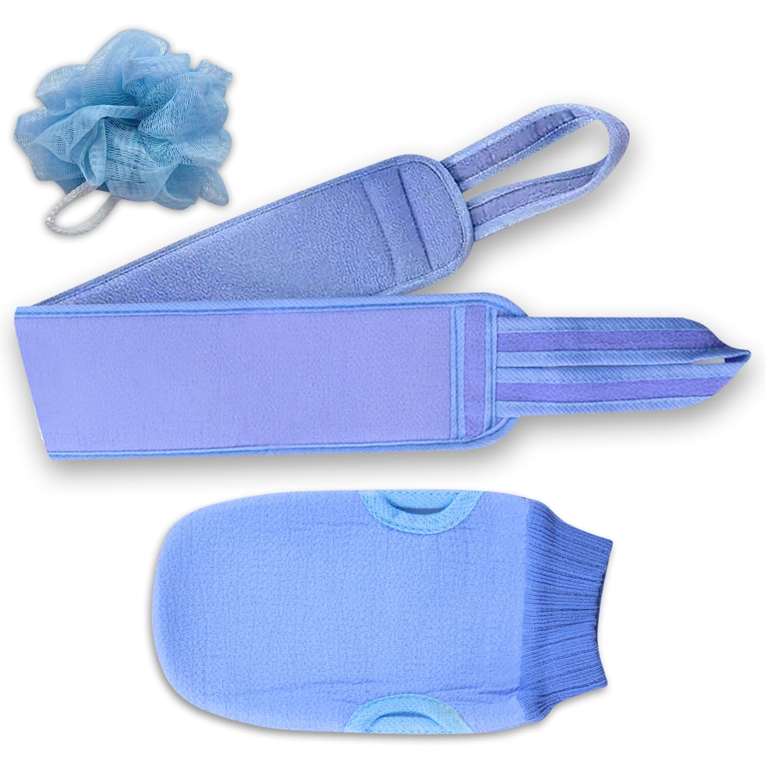White Hawk 3pcs Exfoliating set including Exfoliating Glove, Exfoliating Towel and Loofah