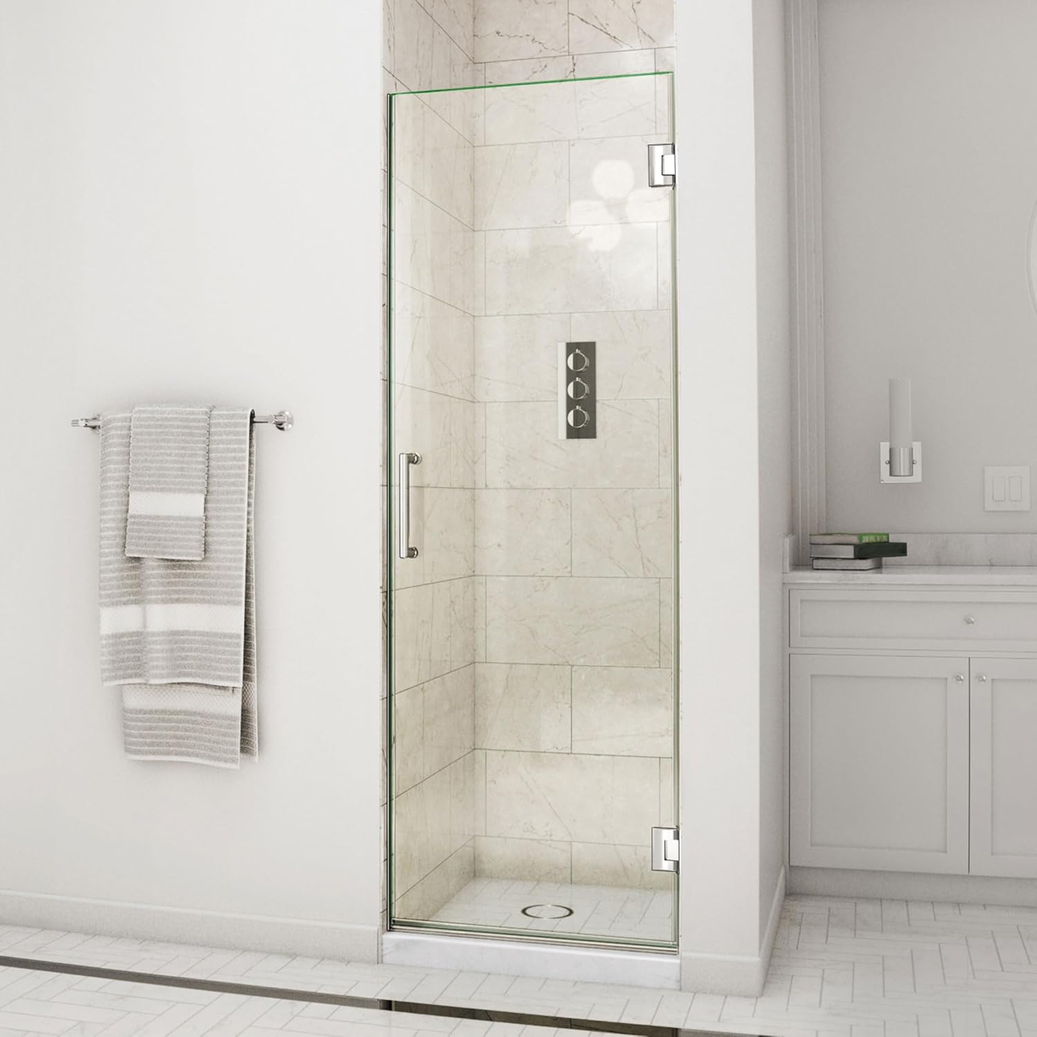 ((Incomplete only kit )) DreamLine Unidoor 23 in. W x 72 in. H Frameless Hinged Shower Door in Chrome, SHDR-20237210F-01 Chrome 23 inch W