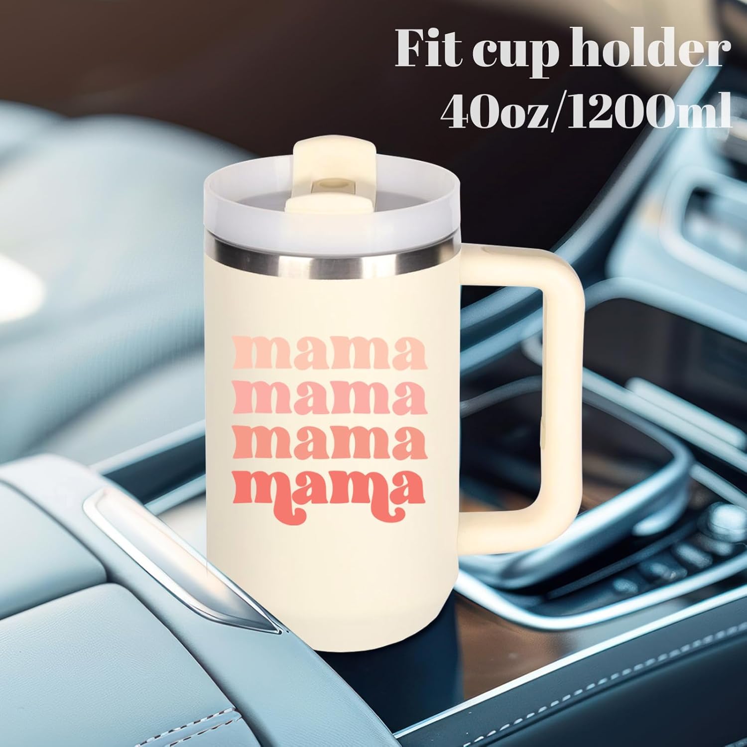 momocici Mama 40oz Tumbler Gifts.40oz Mama Tumbler with Handle.mama cups tumbler.Mothers Day Tumblers Gifts for Mama.40 oz Christmas Birthday Tumbler for Mama. - Image 5