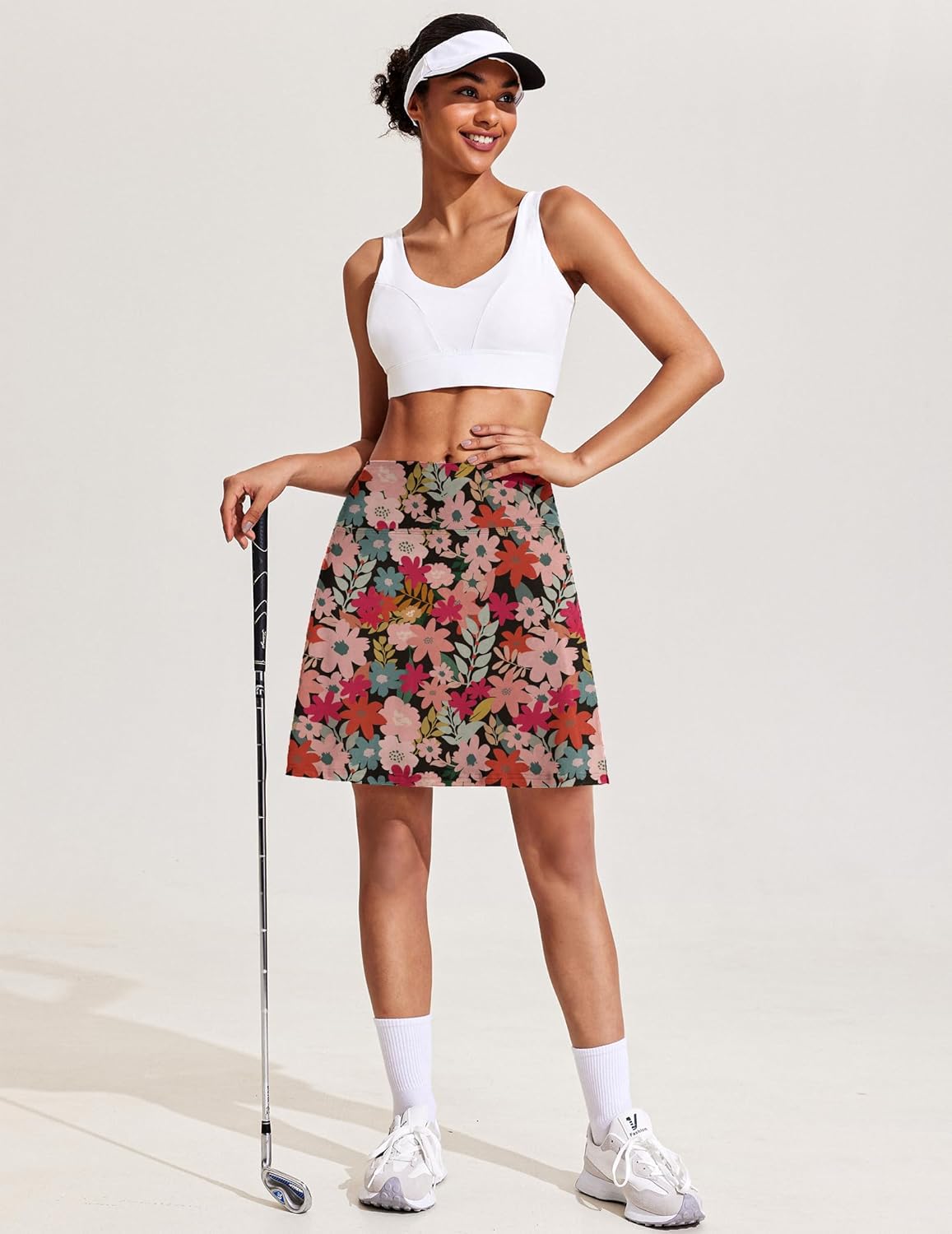 COOrun 18" Skorts for Women High Waist Golf Skirt Pleated Athletic Tennis Skorts with 4 Pockets Shorts Casual Modest Skirts - Image 2