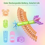 EBL AA Rechargeable Battery 2500mAh Ni-MH Double A Pre-Charged Rechargeable Batteries (10 Pack, 5 Colors in a Box)