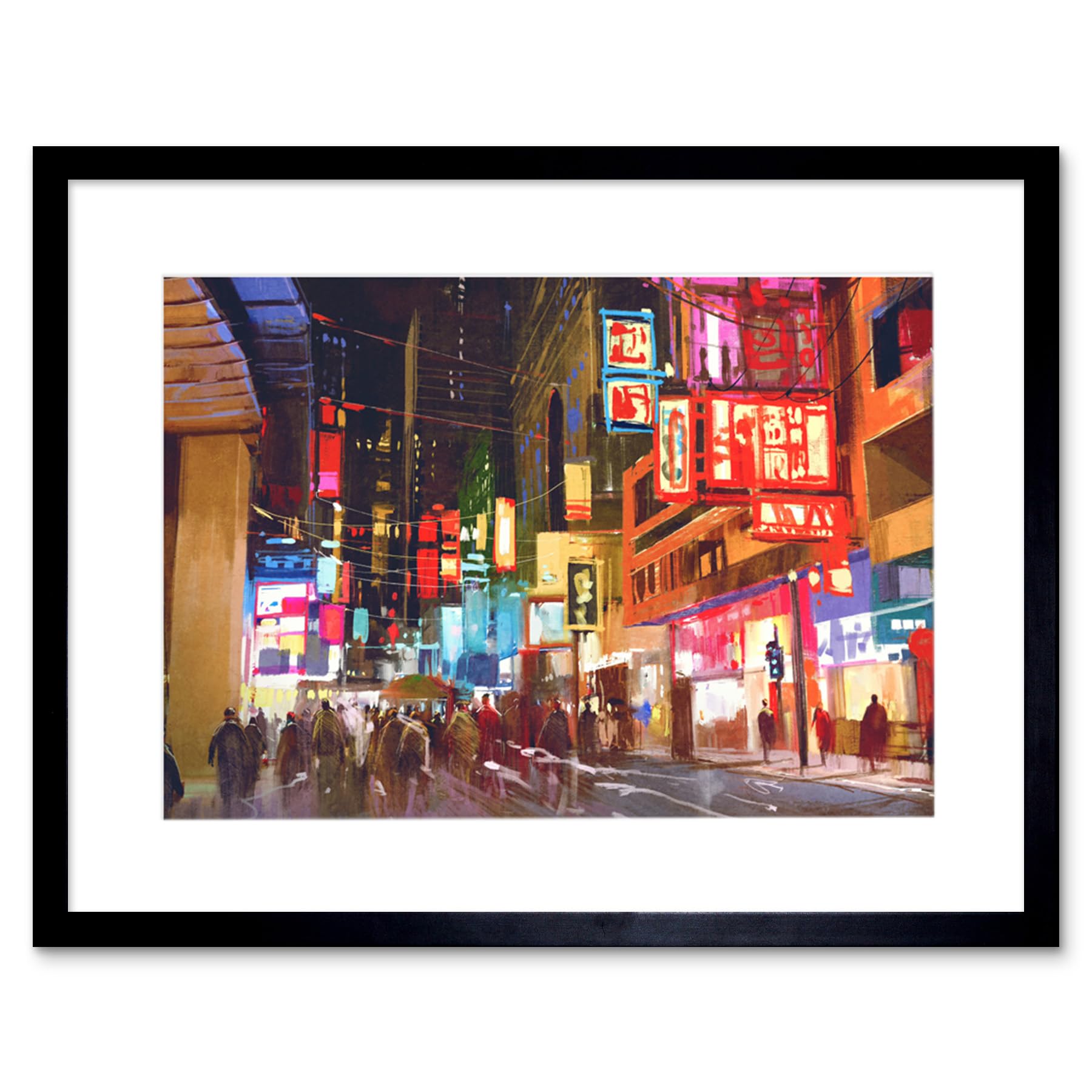 Wee Blue Coo City New York Chinatown Art Print Framed Poster Wall Decor 12x16 inch