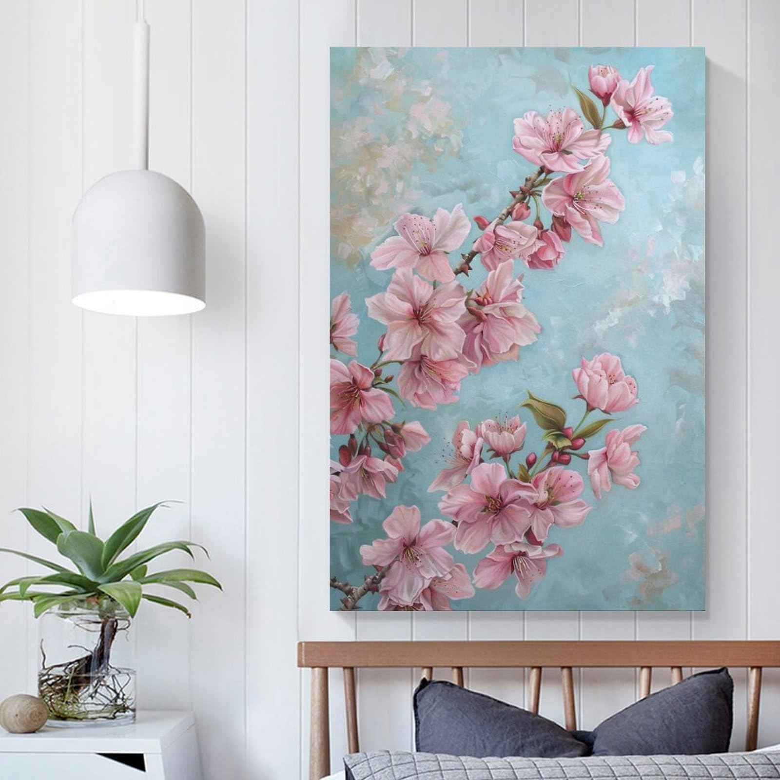 Amazon.co.jp: 絵画 美しく咲く桃の花インテリア 絵画 魅力的な花 油絵