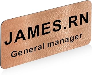 EDSG Personalized Magnetic Name Tags, 1.5x3in Engraved Name Badge with Pin or Magnet Backing, Custom Name Tag ID Badges for Business, Office, Employee, School, Students, Teachers (Rose Gold, 1.5“x3”)