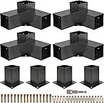 Pergola Kit, Pergola Brackets 3-Way Right Angle Corner Bracket Woodworks DIY Post Base Kit, Wooden Beams for Gazebos Patio Pergolas Log Cabin