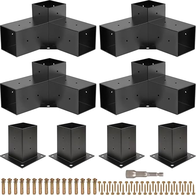 7 Must-Have Gazebo Kits to Transform Your Backyard Oasis 3 Pergola Brackets Kit – 3‑Way Right Angle Corner Base