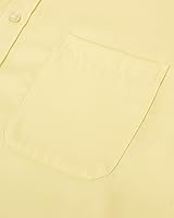 Vista 51 de Alimens & Gentle - Camisas de vestir con bolsillo y manga corta, de color liso y sin arrugas, estilo casual con botones, para hombres