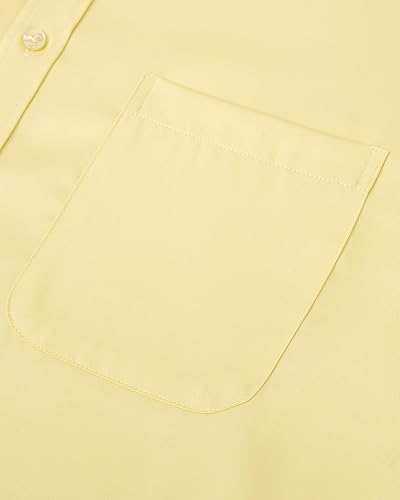 Miniatura 51 de Alimens & Gentle - Camisas de vestir con bolsillo y manga corta, de color liso y sin arrugas, estilo casual con botones, para hombres