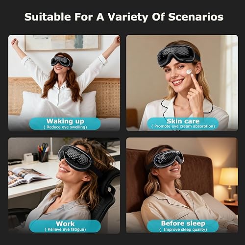 Miniatura 8 de ALLJOY Masajeador de ojos con calor y enfriamiento, masajeador de ojos ligero con máscara de gel extraíble, regalos de cumpleaños para mujeres y