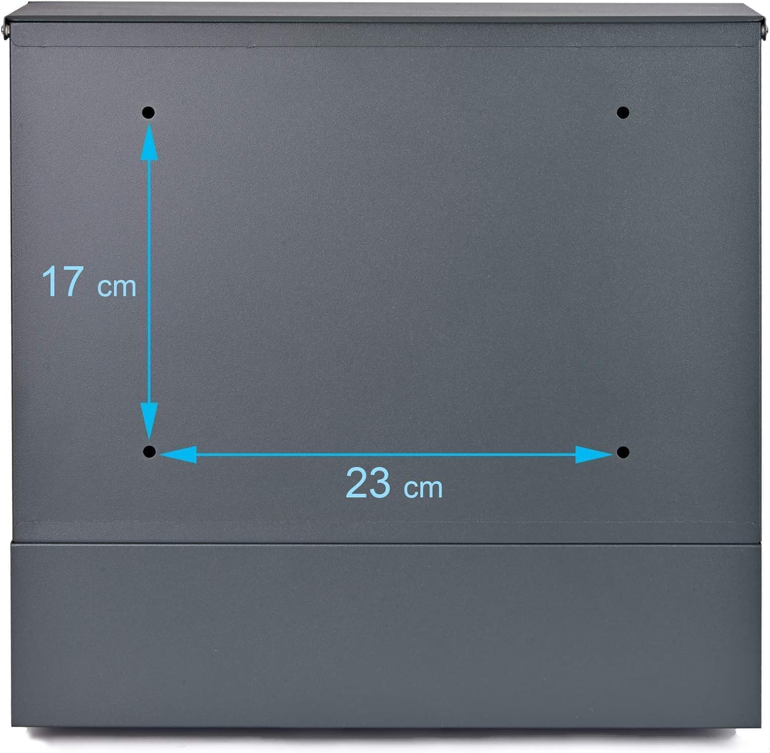 Verda Briefkasten Anthrazit mit Zeitungsfach, AkzoNobel Powder Coatings Lackierung, 2X Schlüsseln, Namensschild, personalisiert Briefkasten, Designer Wandbriefkasten, Edehlstahl SN3678-1