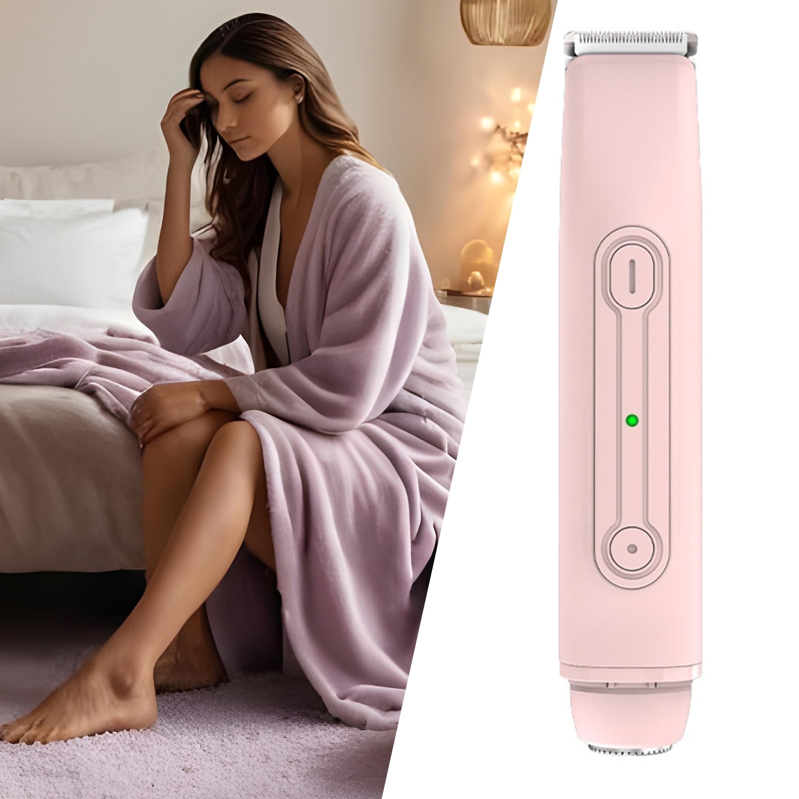 Depilatore per Bikini | Epilatore Impermeabile | Body Groomer Ricaricabile Portatile a Doppia Testa per Casa Viaggio Ascelle Zona Intima Bikini