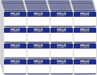Zacool 480 Pcs Name Tag Stickers (3"x 2") Blue Hello My Name is Stickers Identification Badges, Easy Peel and Stick Name Tags for Themed Party, Family, Home, School, Office, Conferences