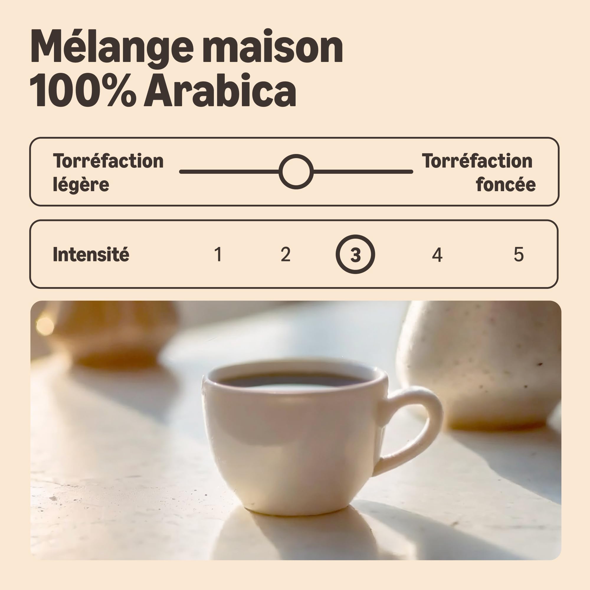 by Amazon House Blend Grains de café, 100% Arabica, Torréfaction Moyennement Poussée, 2kg, 2 lot de 1kg - Certifiés Rainforest Alliance