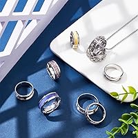 Vista 5 de UNICRAFTALE Anillo de acero inoxidable con núcleo en blanco, ajuste de anillo de dedo en blanco para incrustaciones, anillo de dedo ranurado, anillo