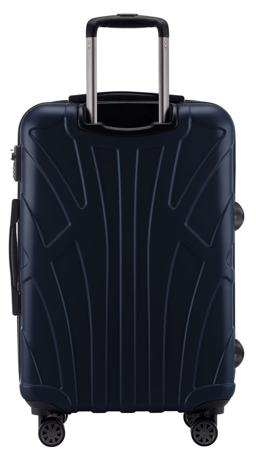 suitline - Hartschalen-Koffer Koffer Trolley Rollkoffer Reisekoffer, TSA, 66 cm, ca. 58 Liter, 100% ABS matt, Dunkelblau - 3