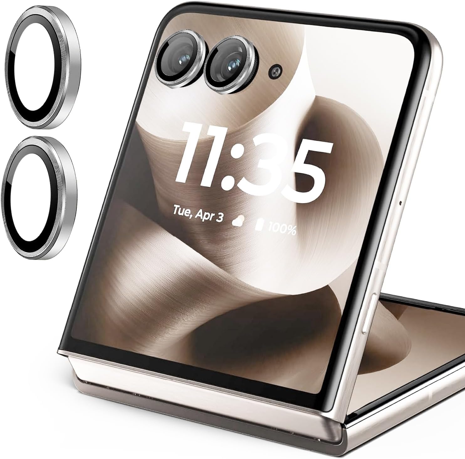 Zeking (2 Set) for Motorola Razr 70/ Razr 2026 Camera Lens Protector, Scratch-Resistant HD Clarity Ultra-Thin 9H Tempered Glass with Aluminum Edging, Individual Metal Lens Cover (Color)