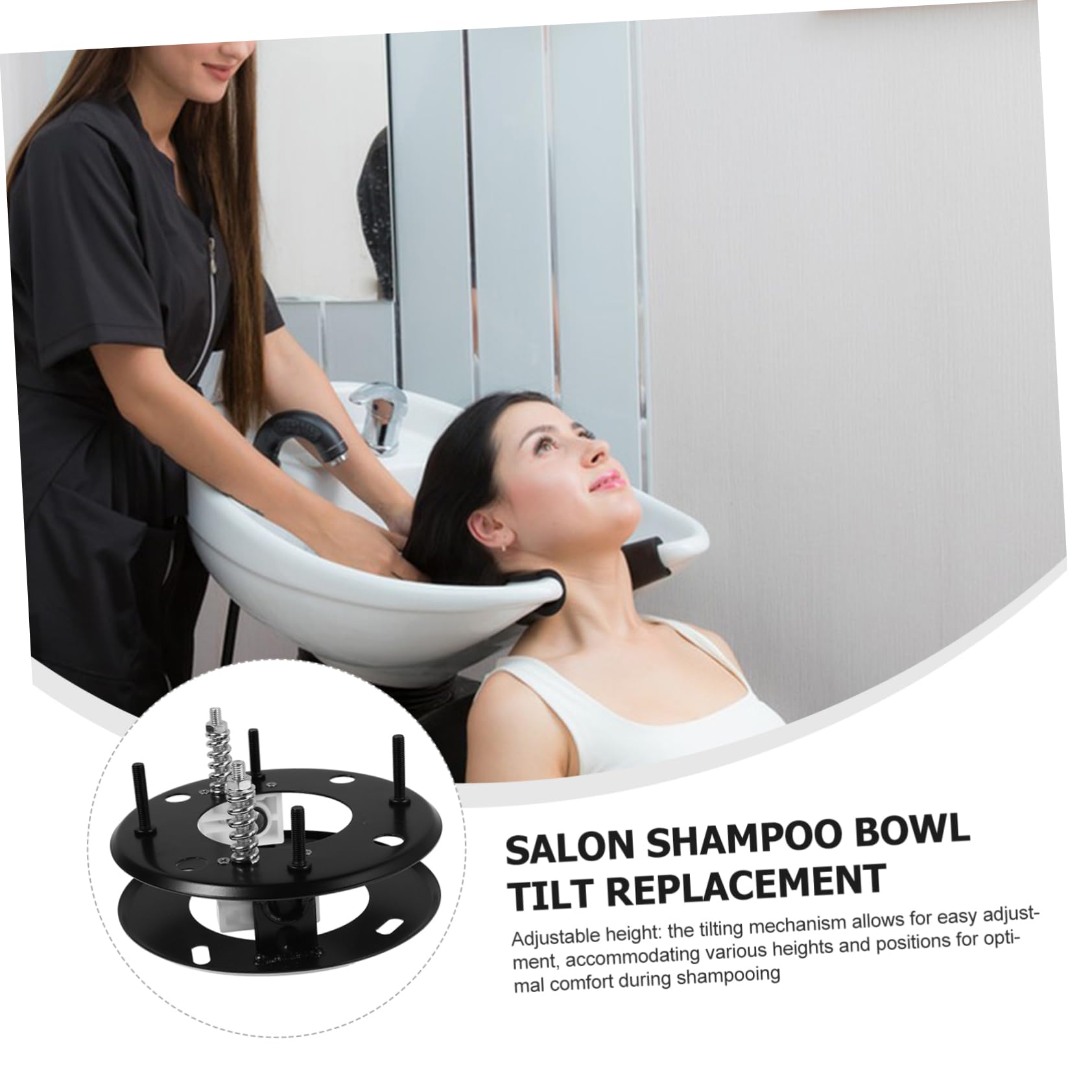 Accessoire pour Bac à Shampoing en Céramique Noir Mécanisme D'inclinaison Réglable, Caoutchouc et Plastique, Stable et Confortable pour Lit de Shampoing Couleur Aléatoire