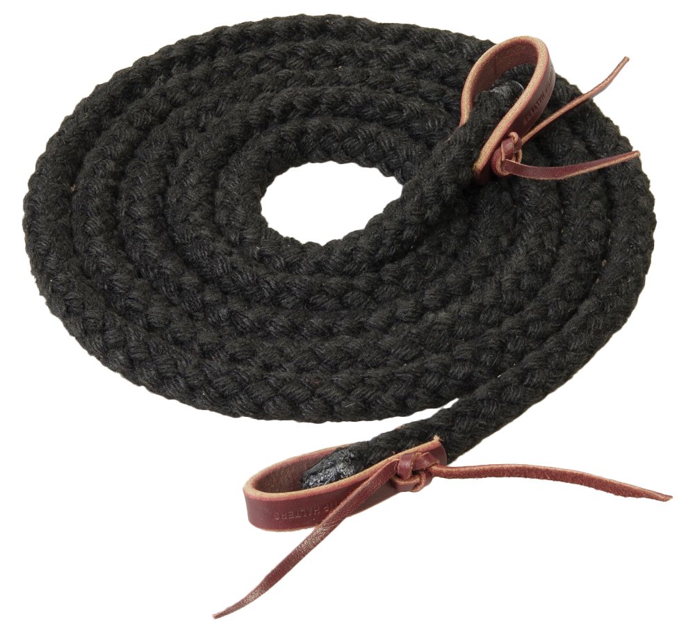 Weaver deri gümüş uçlu Hollow Braid Trail Zuegel 5/8-Inch x 10-Feet Siyah