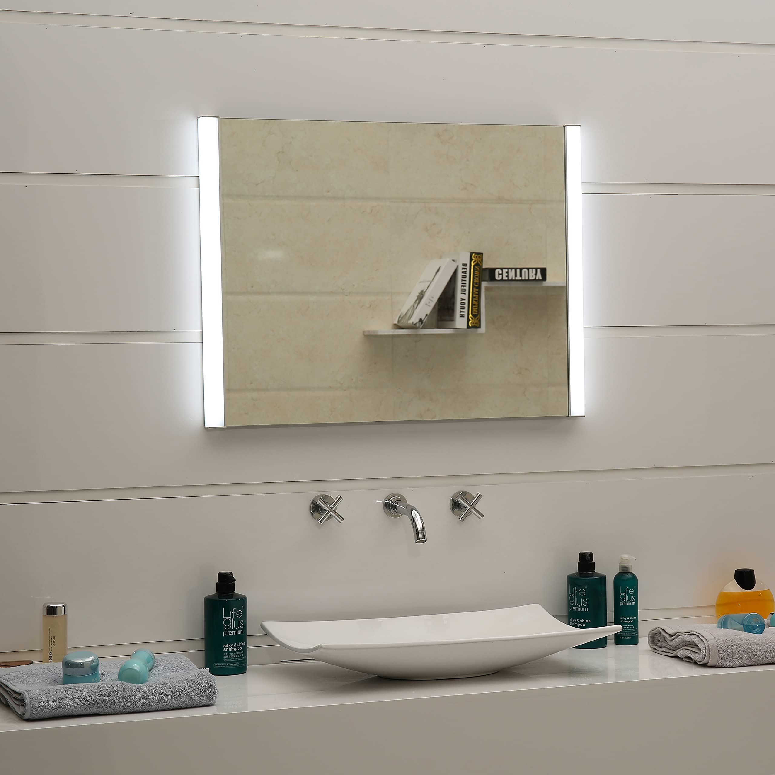 60cm Specchio Da Bagno Rotondo, Per Bagno, Specchio LED Con Funzione Anti Appannamento Interruttore Touch Bianco Freddo 6000k Apertura Interna 86487061